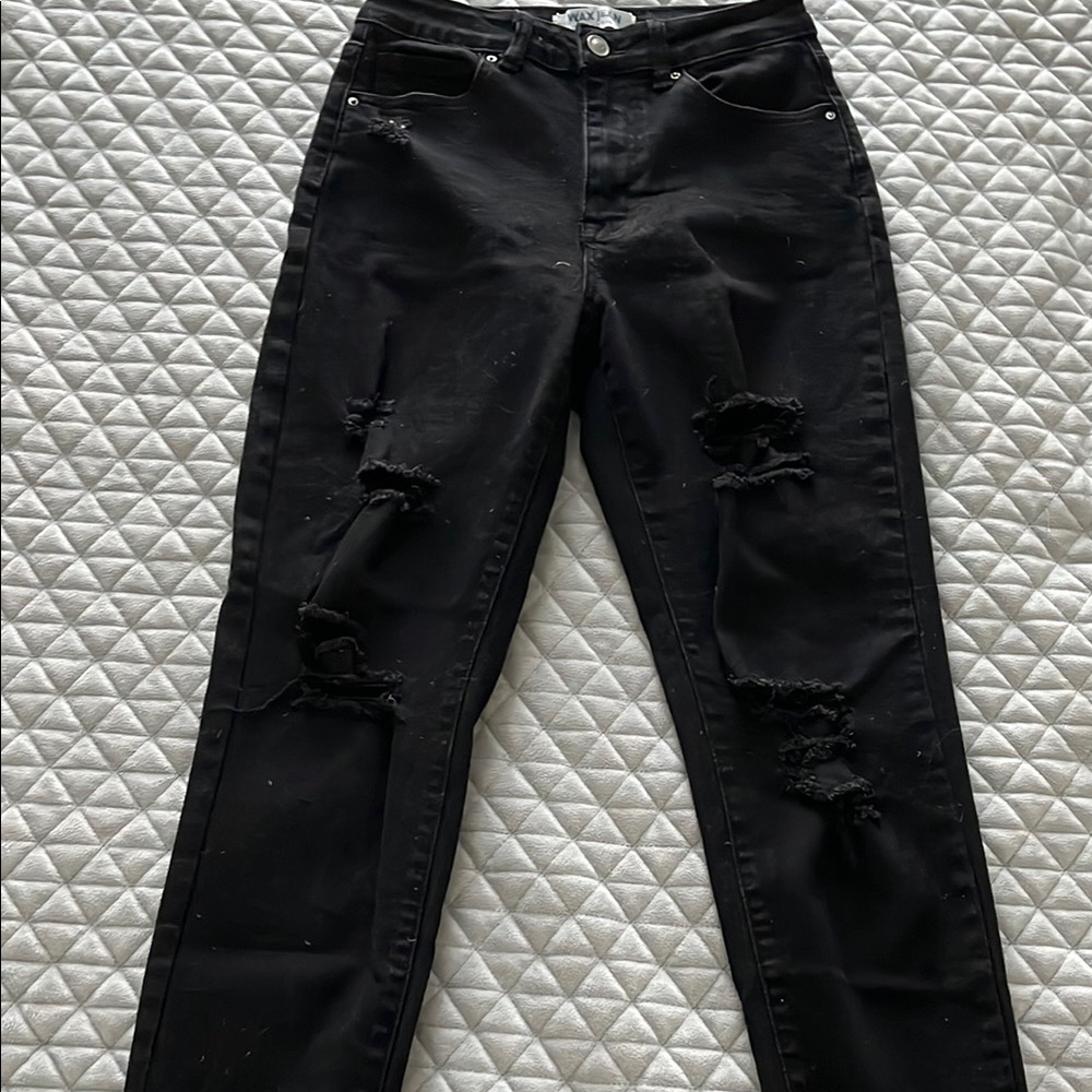 Black Skinny Distressed Jeans